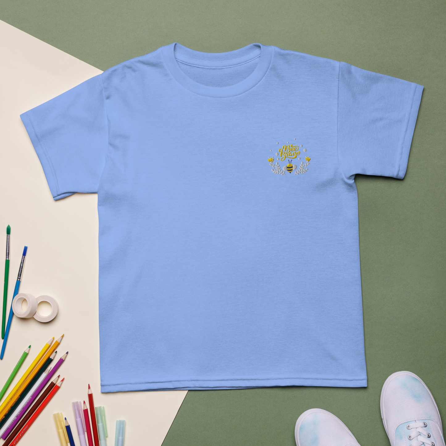 Bee Brave Embroidered Youth t-shirt